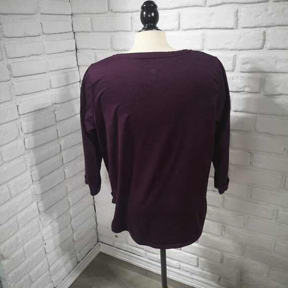 2 / $20.00 - Hyba Ladies Size Large Purple Loose Fit 3/4 Sleeves Athletic Top - Picture 2 of 9